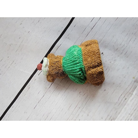 BC Bronson Porcelain Bears of Distinction Green Sweater/White Golf Hat With Pom - Picture 5 of 7